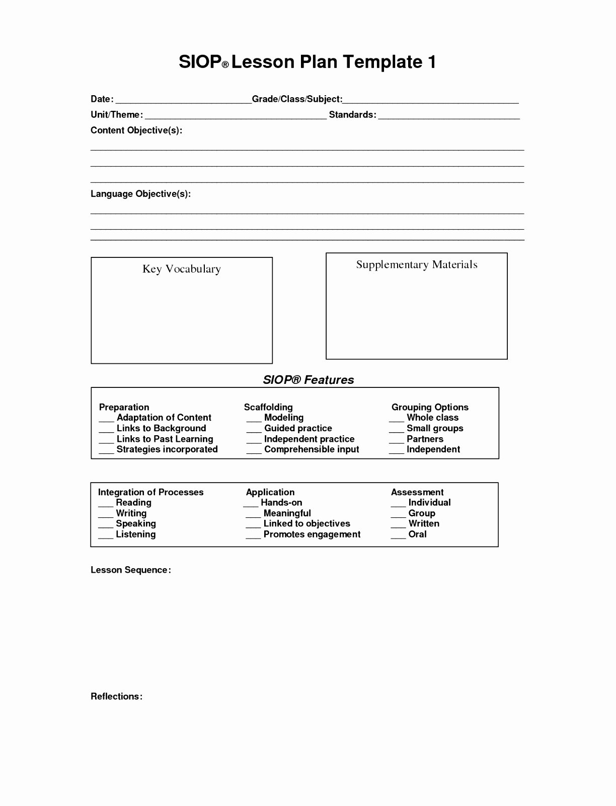 7 Siop Lesson Plan Template 3 Tauay