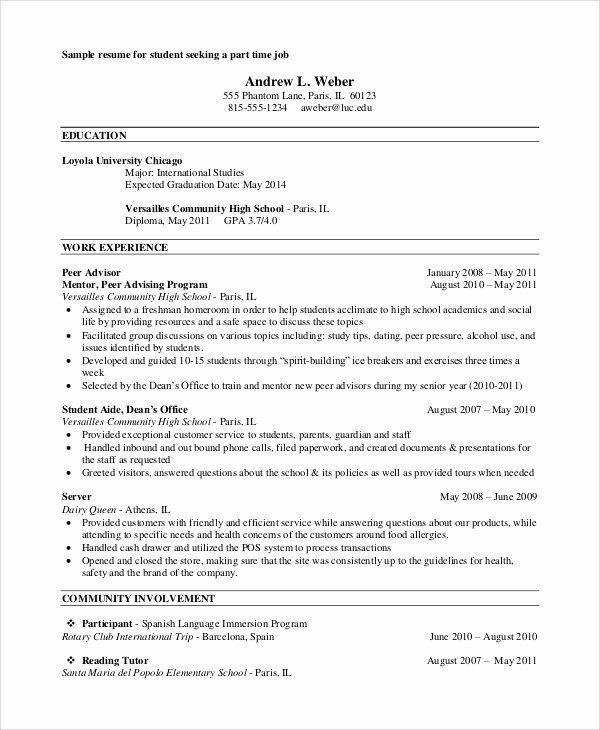 7 Student Resume Examples
