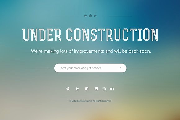 7 Under Construction Page Templates Website Templates