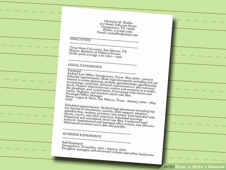 7 Ways to Make A Resume Wikihow