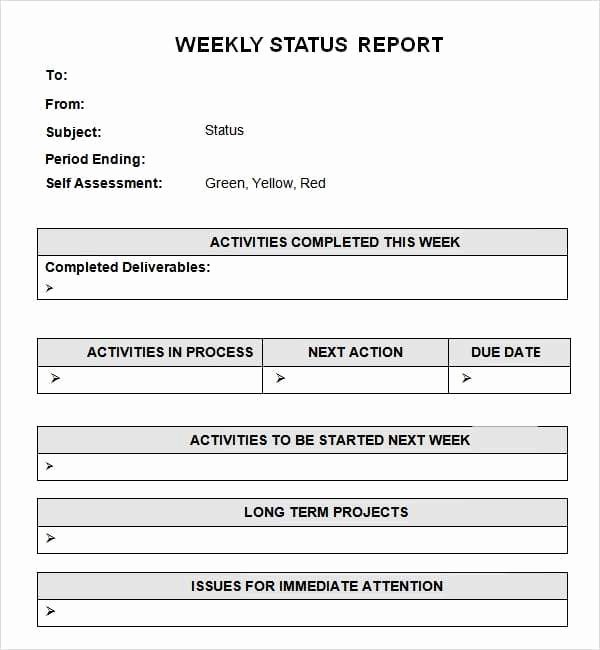 7 Weekly Status Report Templates Word Excel Pdf formats