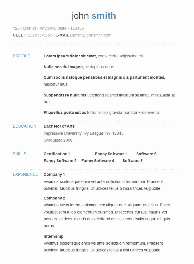 basic resume templates