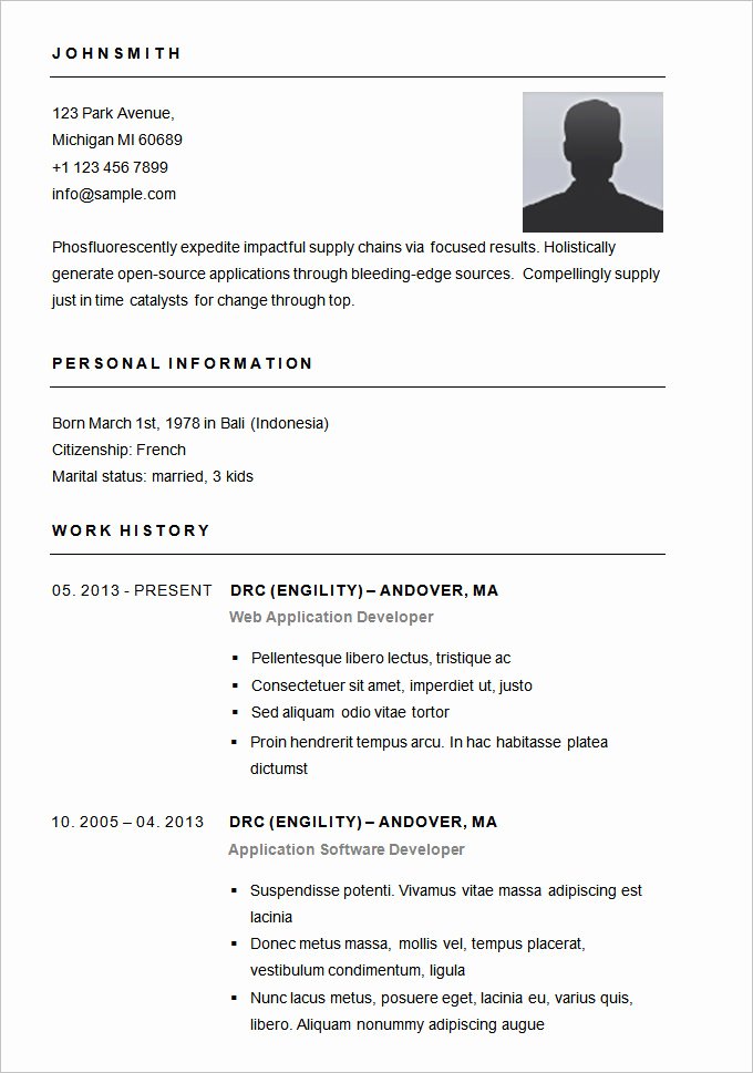 resume format template