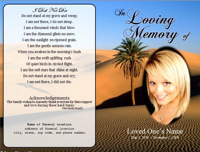 73 Best Printable Funeral Program Templates Images On