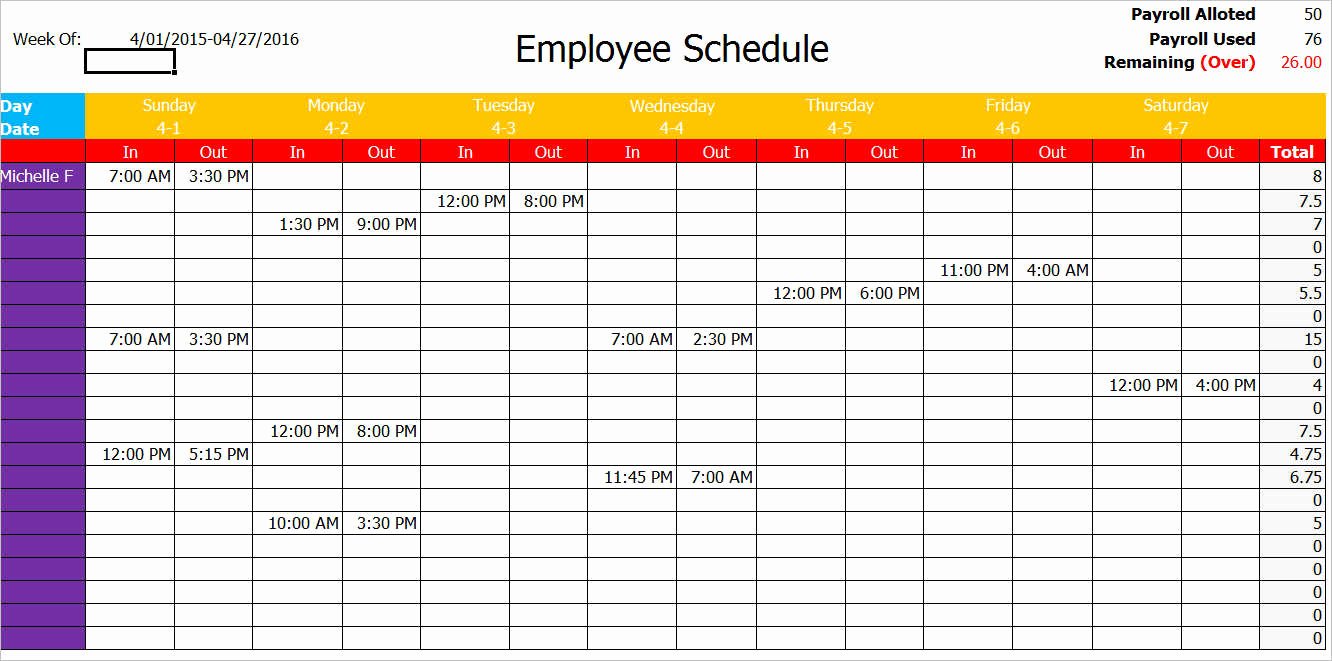 77 Work Schedule Templates Free Word Excel Pdf formats