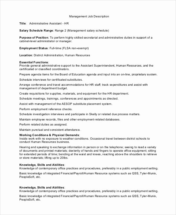 8 Administrative assistant Job Description Samples