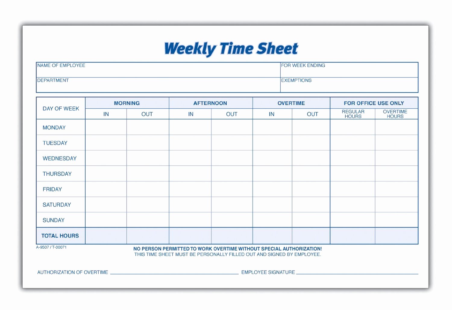 8 Best Of Blank Printable Timesheets Free