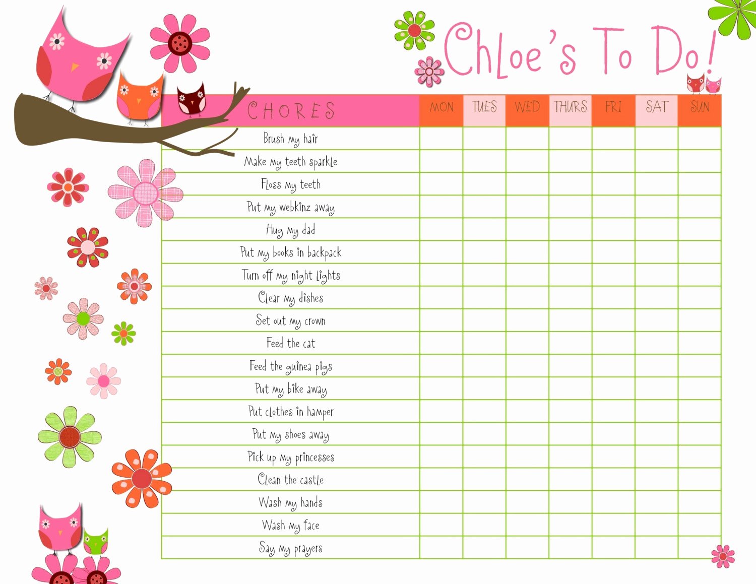 8 Best Of Chore Printable Notes Post It Notes