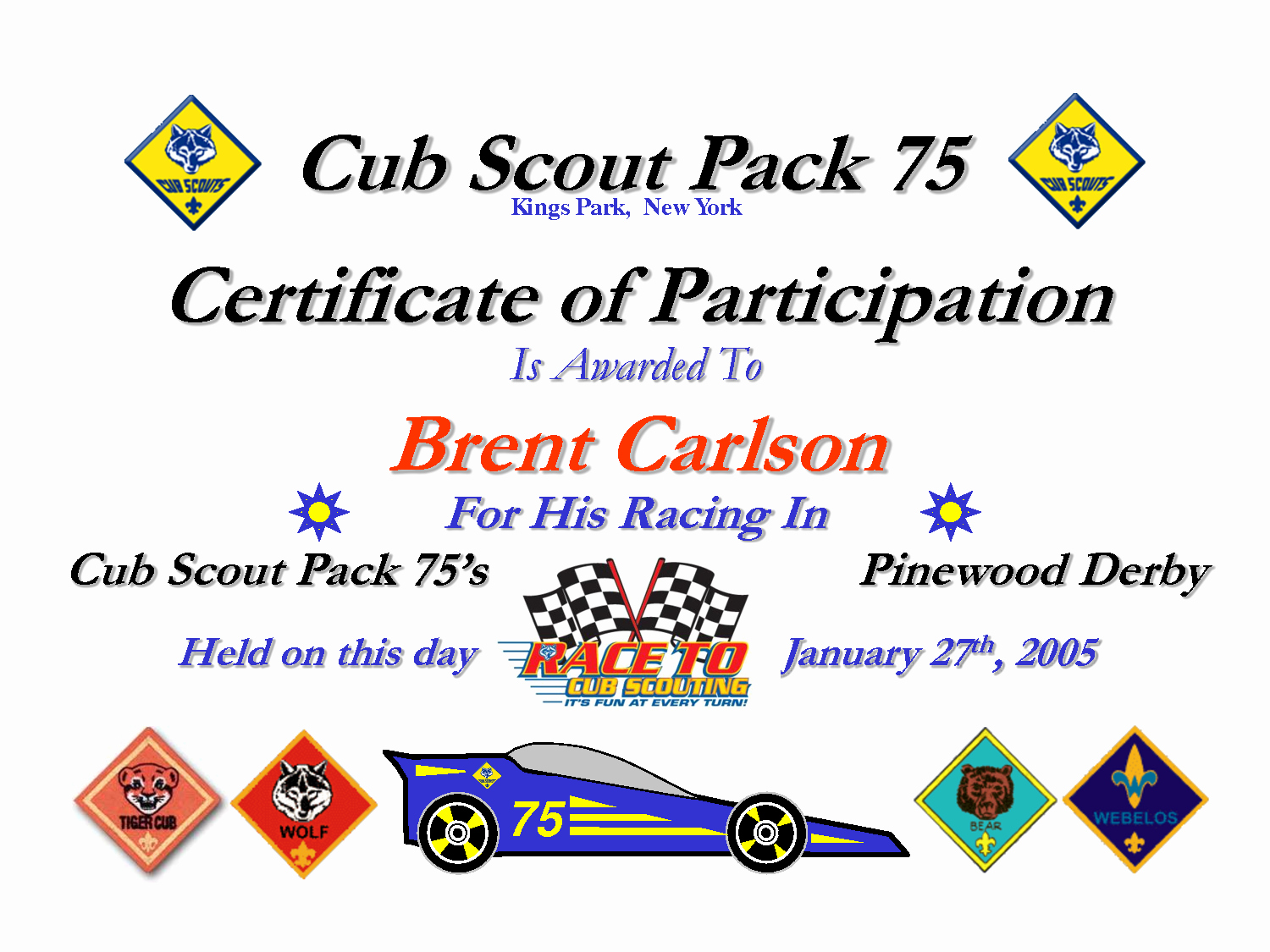 8 Best Of Cub Scout Printable Certificate Cub