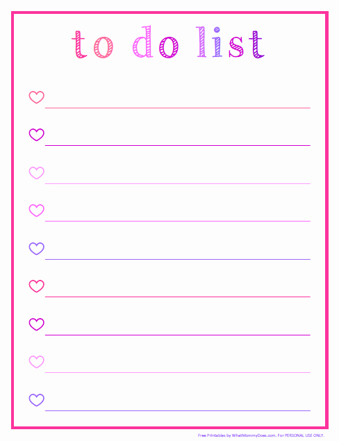 8 Best Of Cute to Do List Printable Template Free