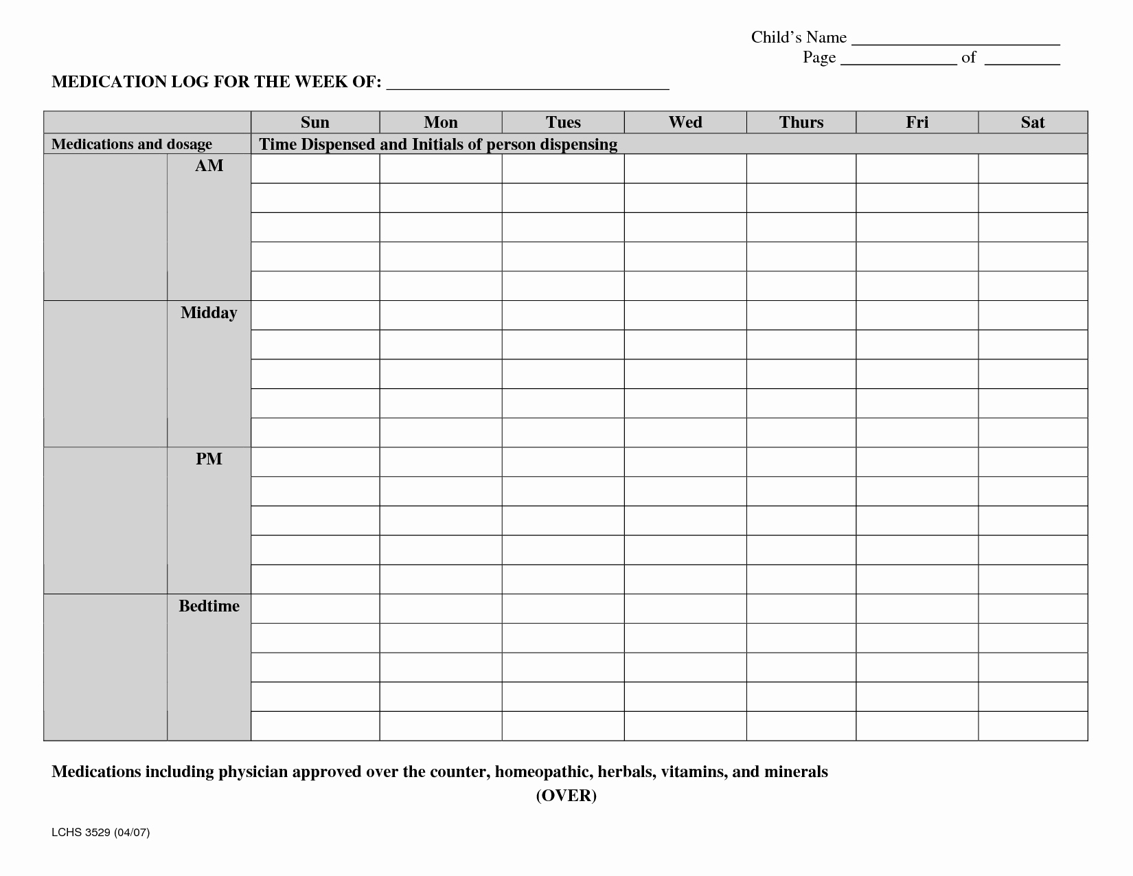 8 Best Of Daily Medication Log Printable Daily