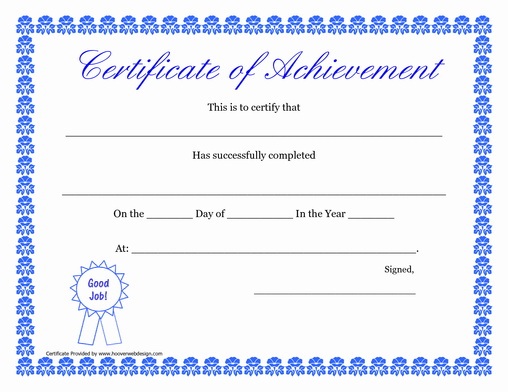 8 Best Of Fillable Certificate Achievement