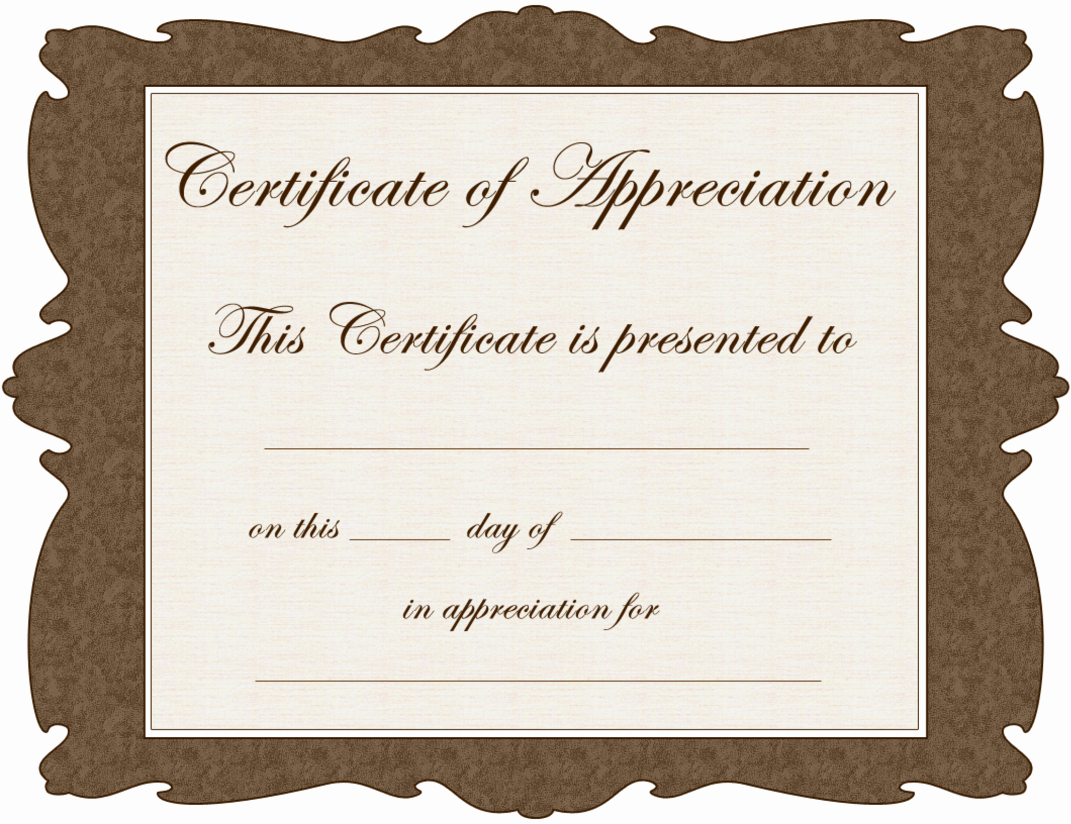 8 Best Of Free Blank Certificate Appreciation
