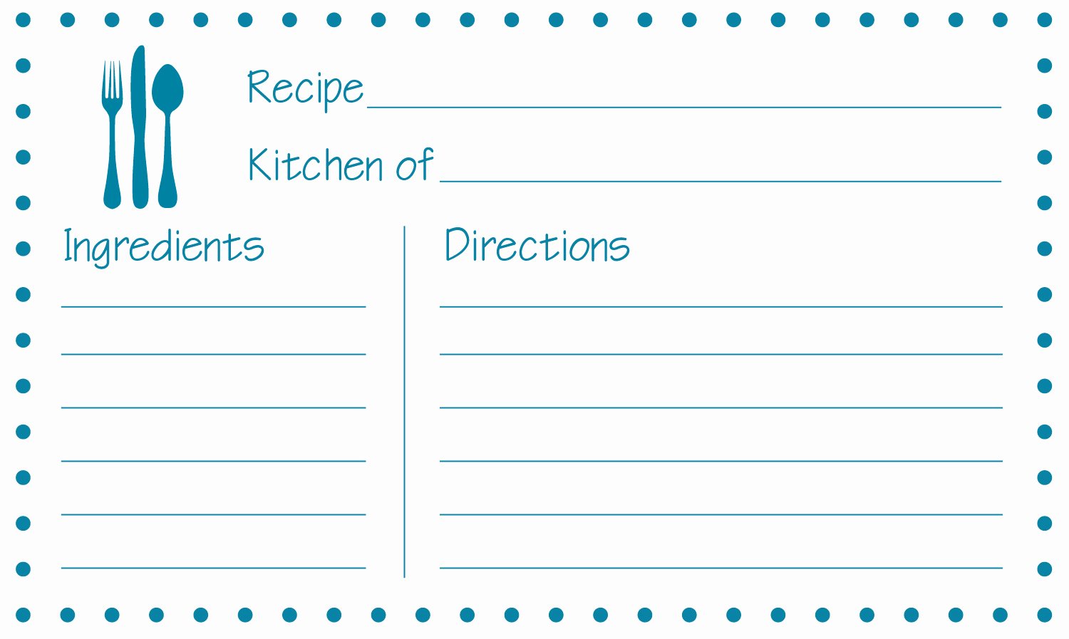 8 Best Of Free Printable 3x5 Recipe Cards