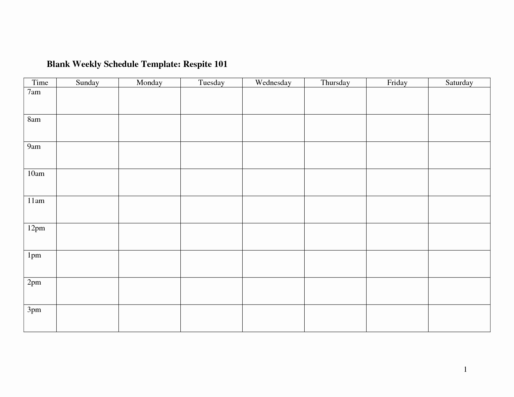 8 Best Of Free Printable Blank Weekly Schedule