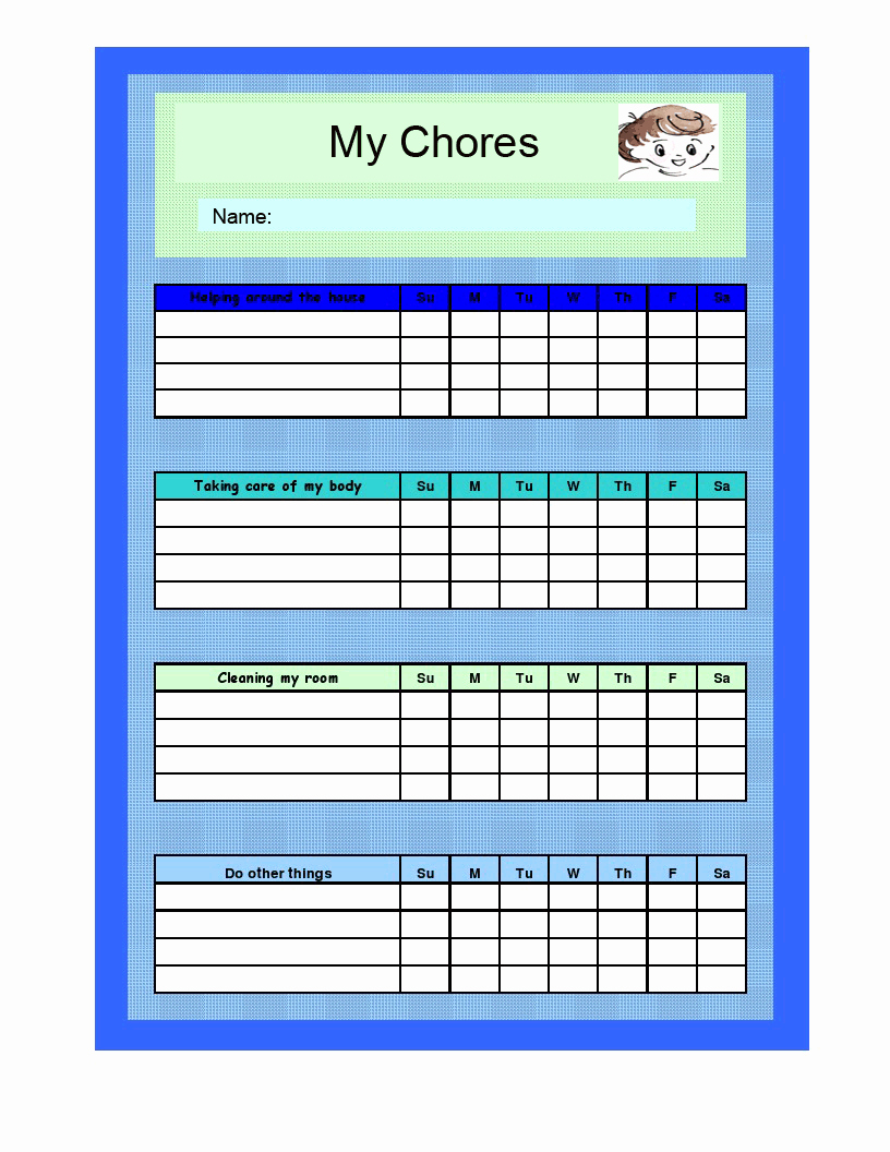 8 Best Of Free Printable Chore Charts for Boys