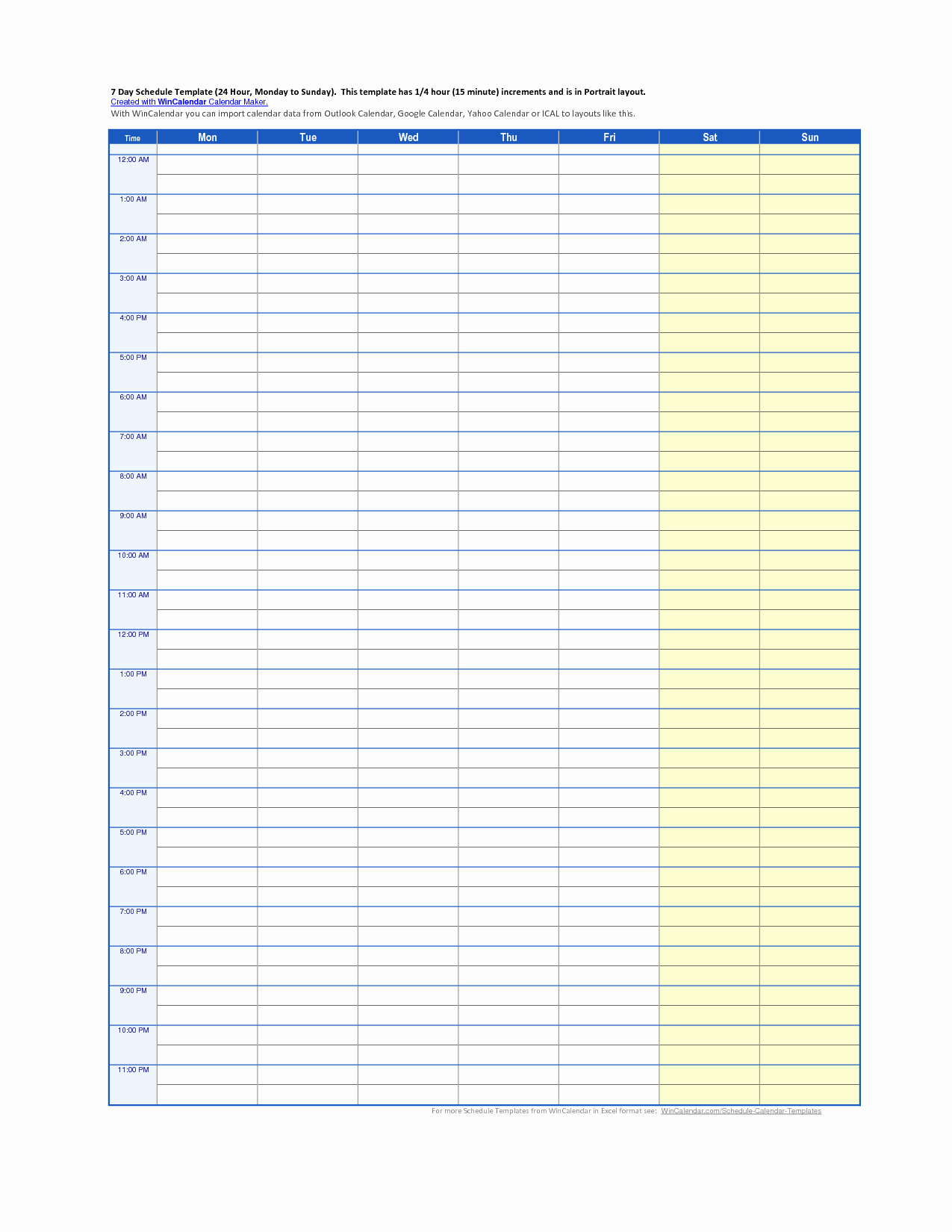 8 Best Of Free Printable Daily Schedule 15 Minute