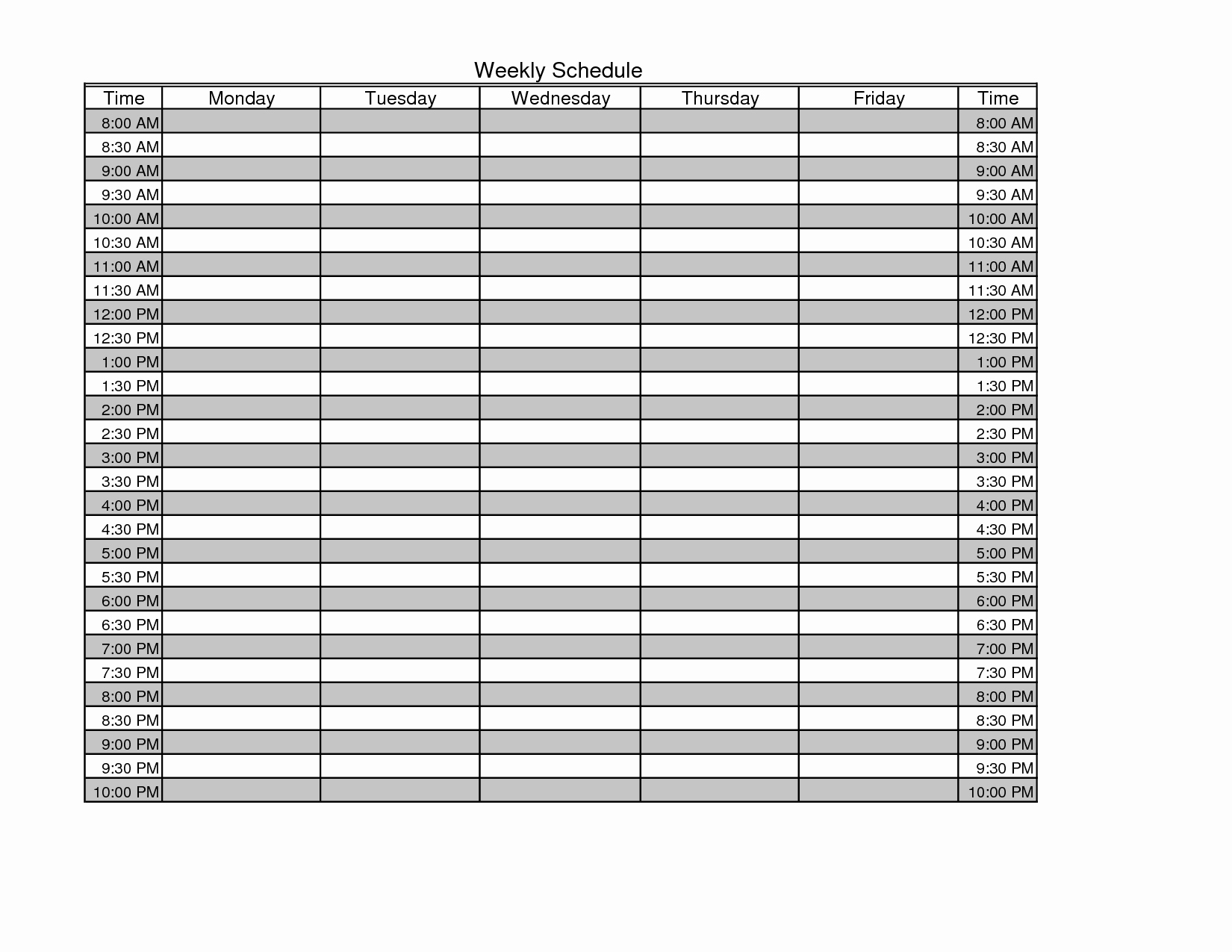 post free printable time management schedules