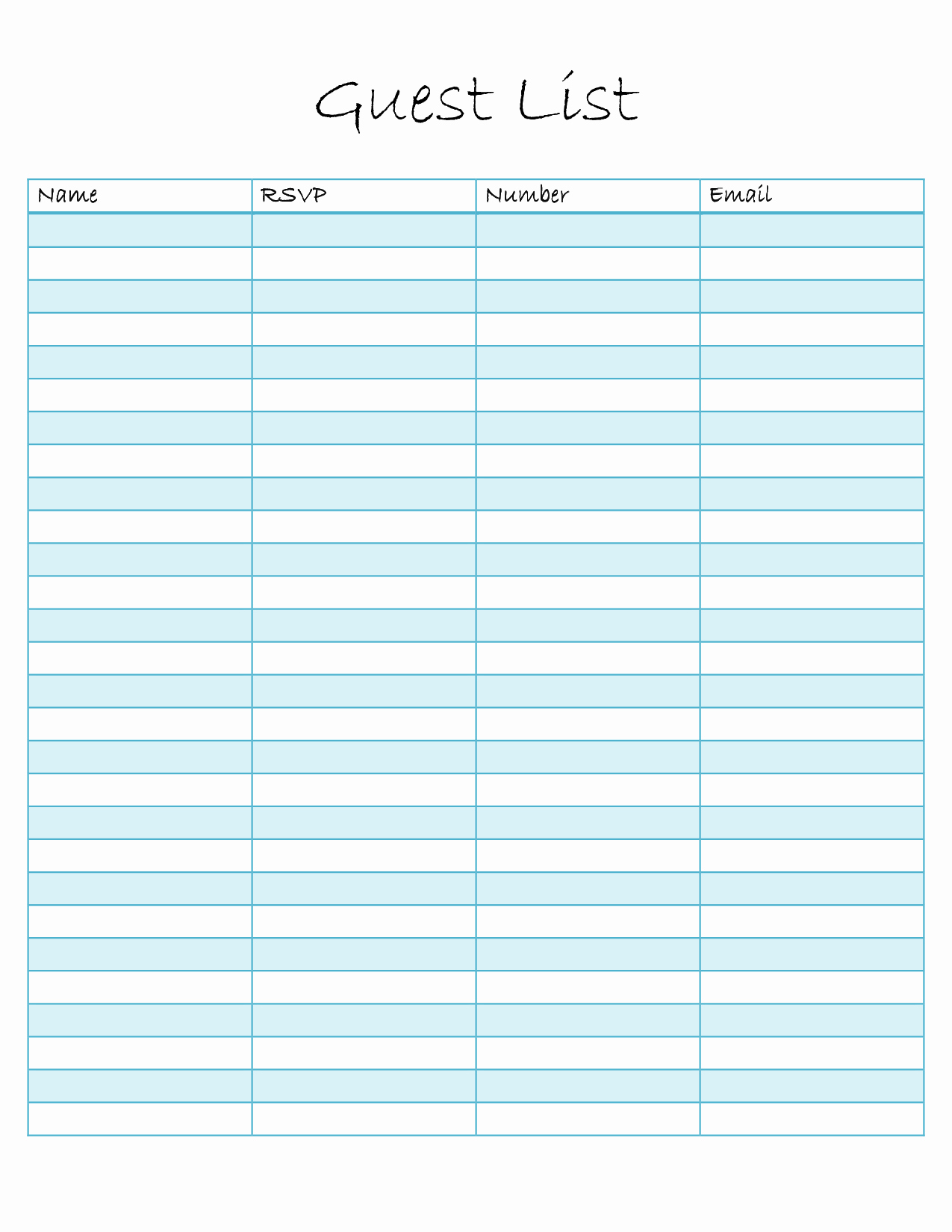 8 Best Of Printable Blank Guest List Baby Shower