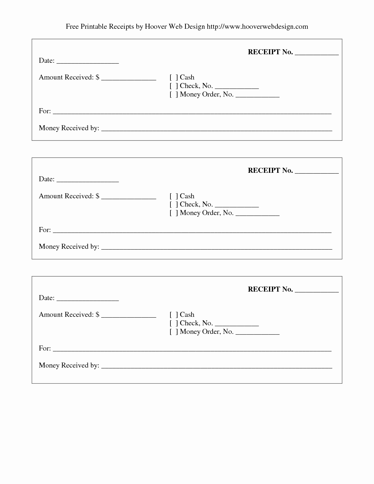 8 Best Of Printable Blank Receipt form Template
