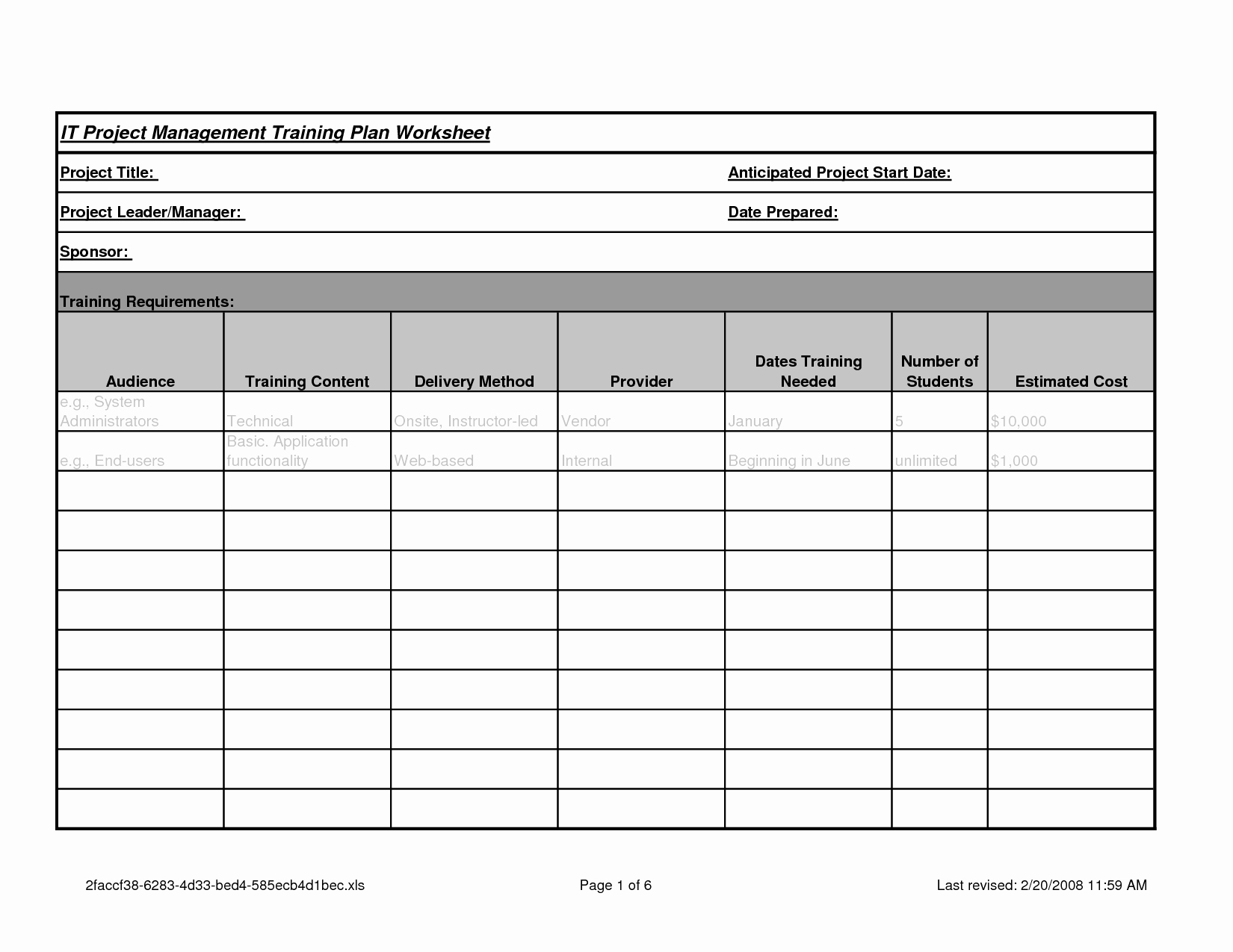 8 Best Of Printable Project Template Project