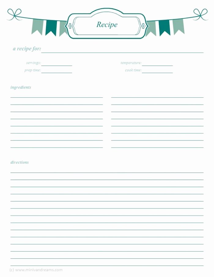 8 Best Of Printable Recipe Cards whole Page Free