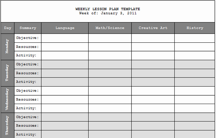 8 Best Of Printable Teacher Weekly Planner Template