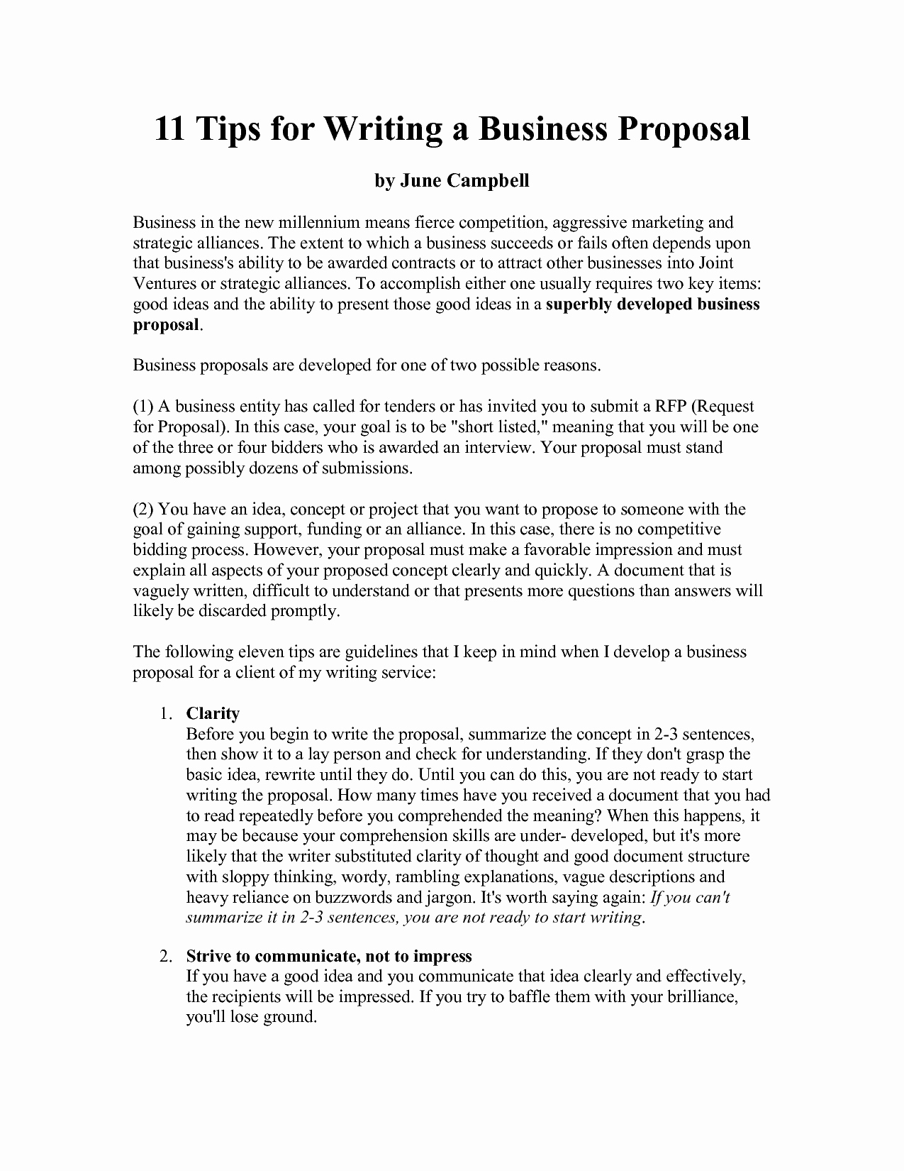 8 Best Of Write A Good Business Proposal Writing
