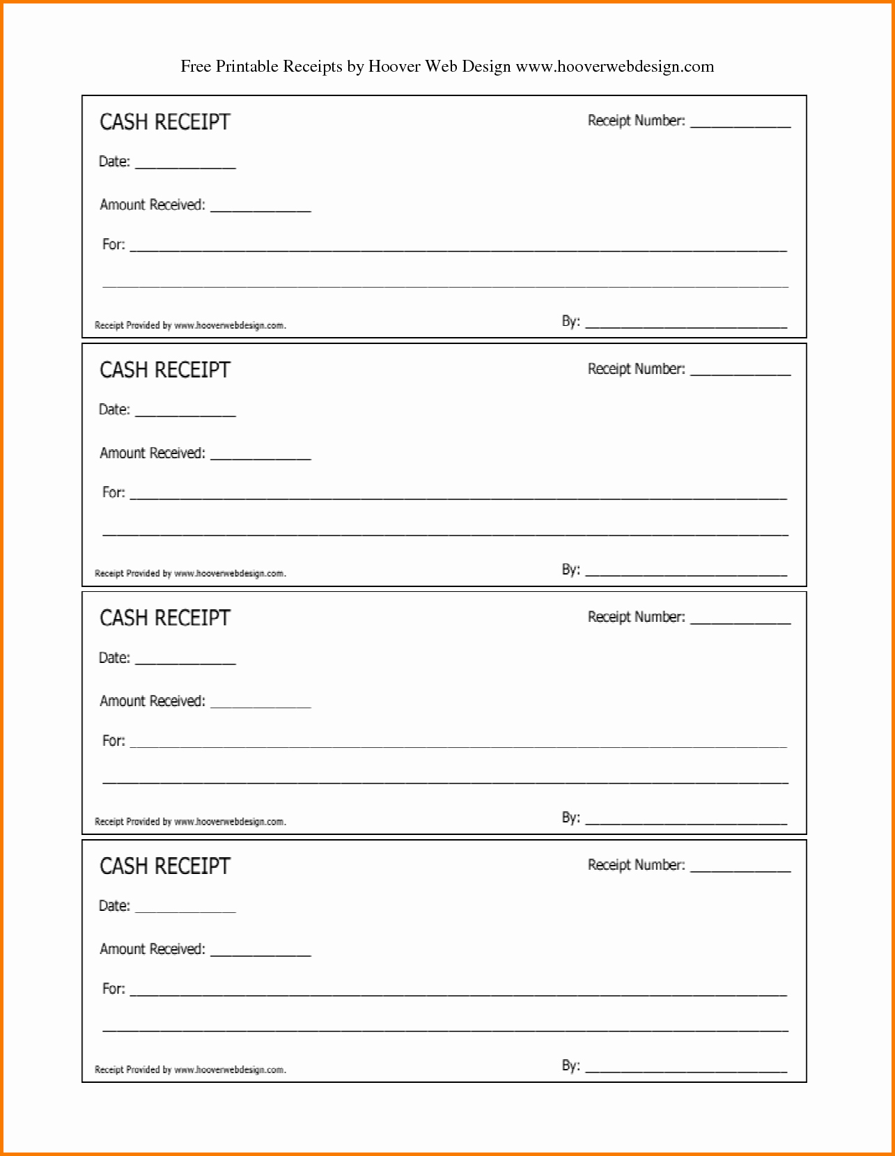 8 Blank Receipt form