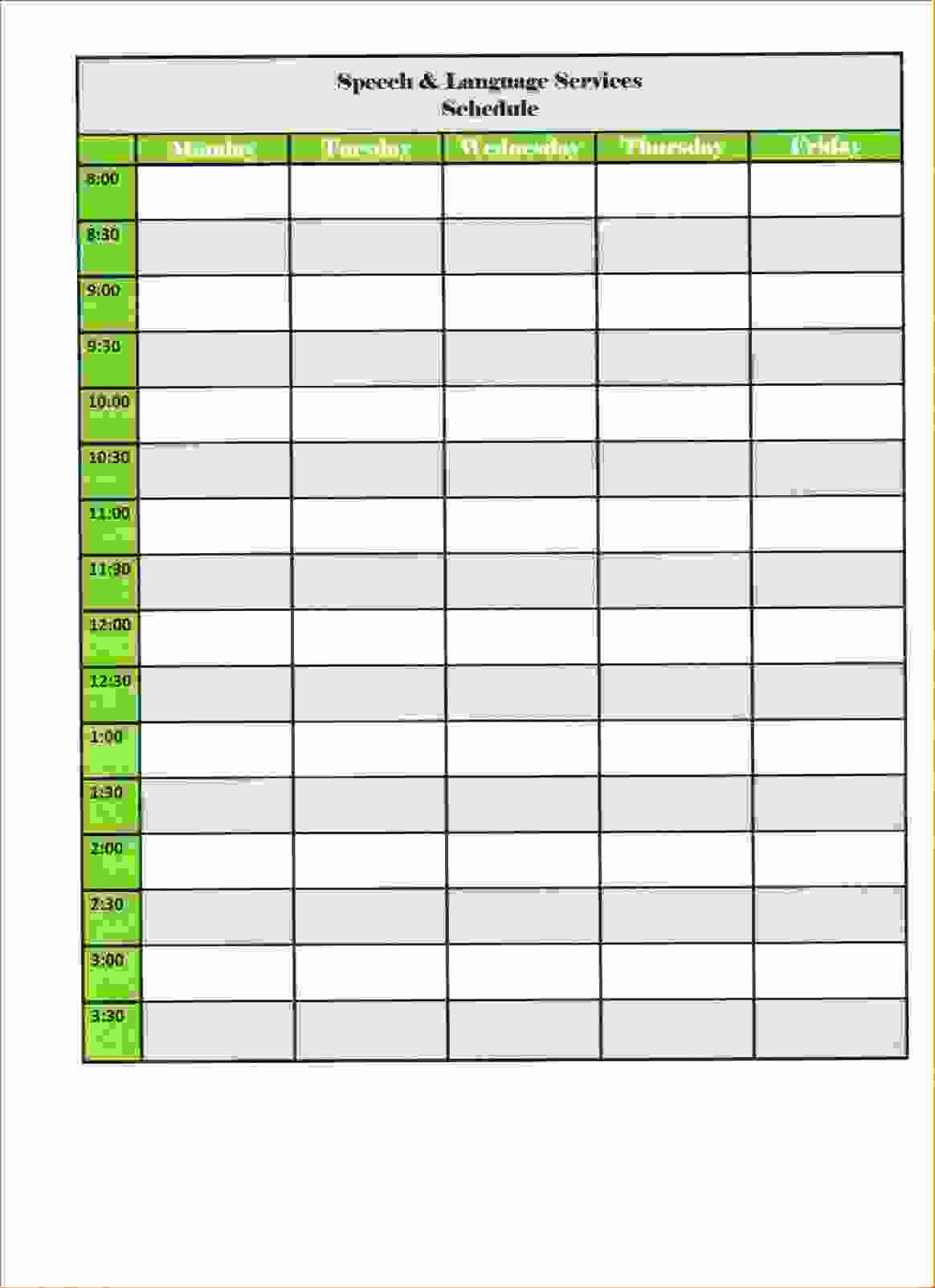 8 Blank Schedule Template