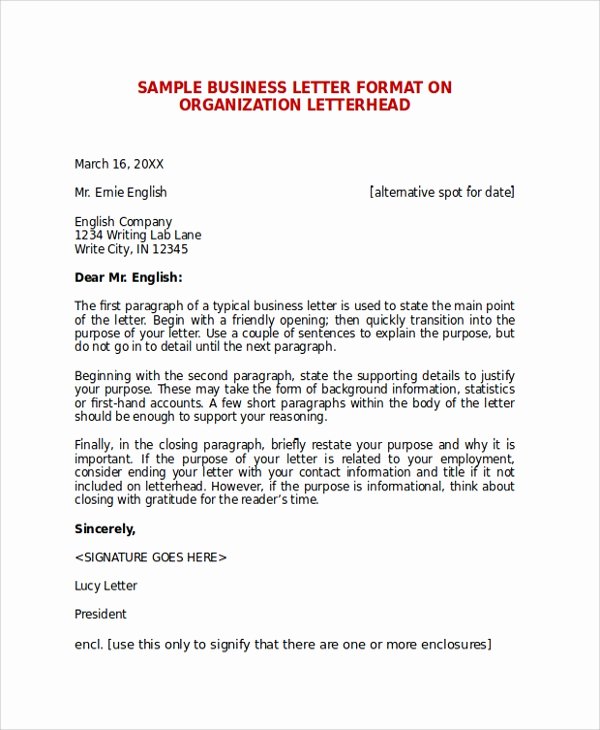 8 Business Letter formats – Samples Examples Templates