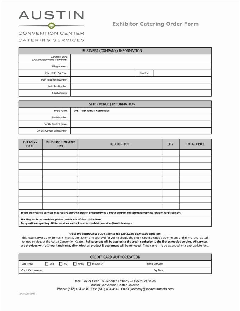 8 Catering order form Free Samples Examples Download