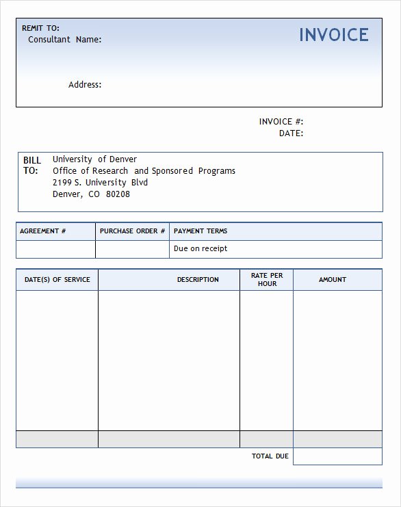 consulting invoice template