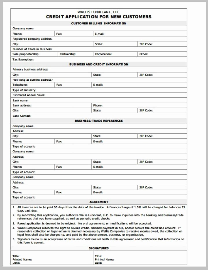 credit application form