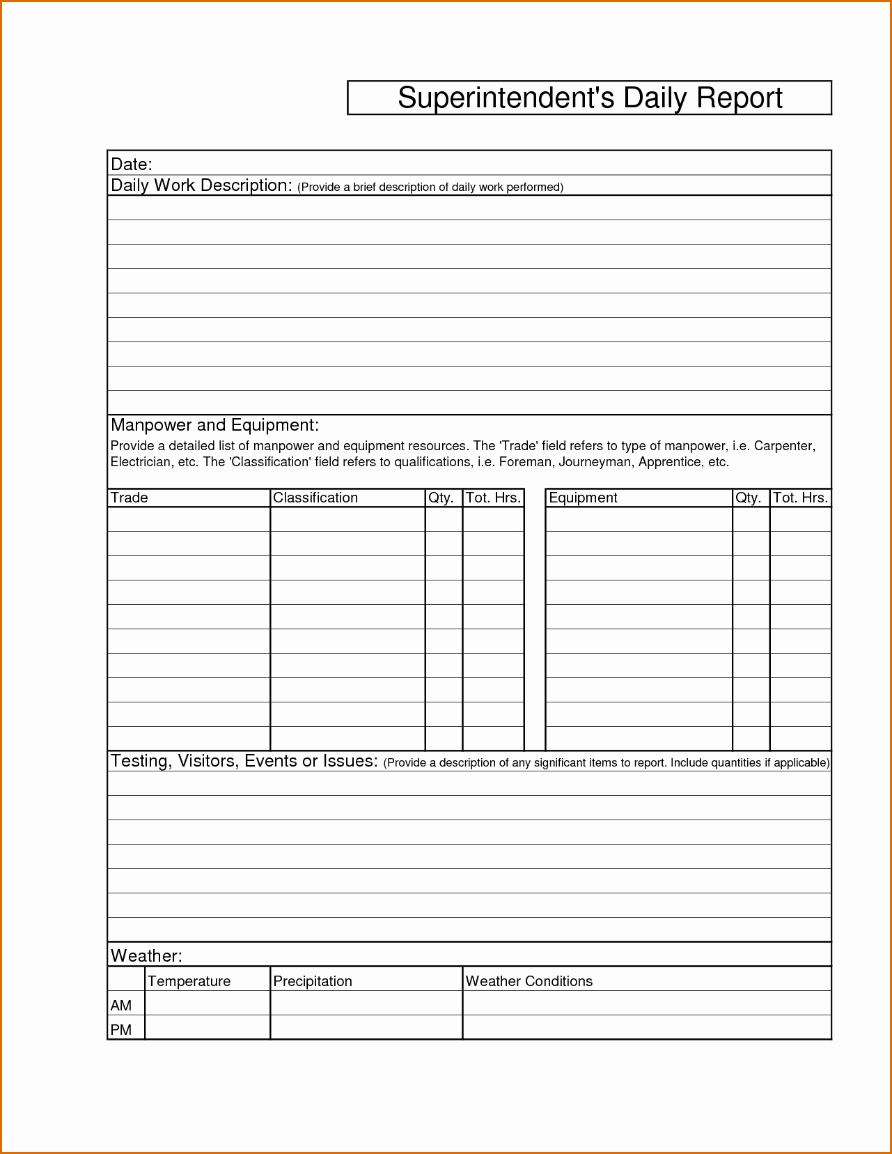 8 Daily Report Template