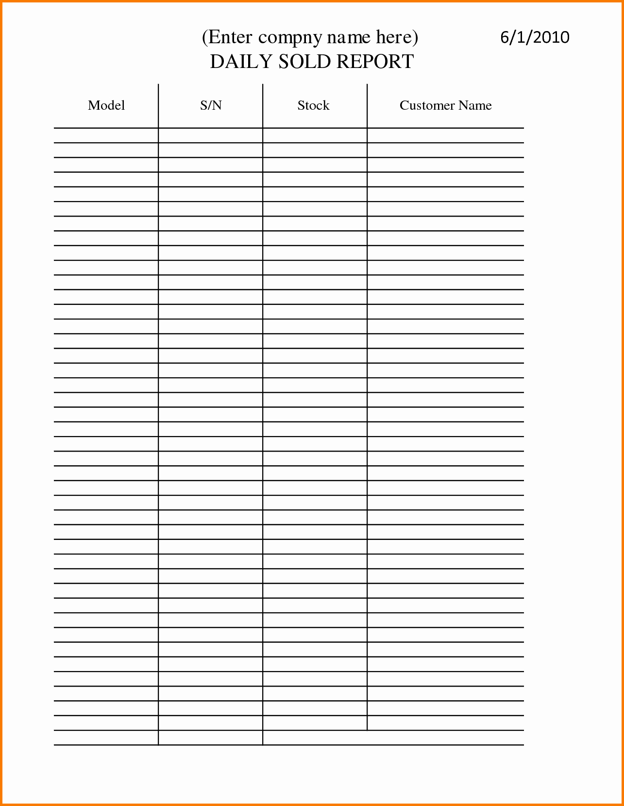 8 daily sales report template