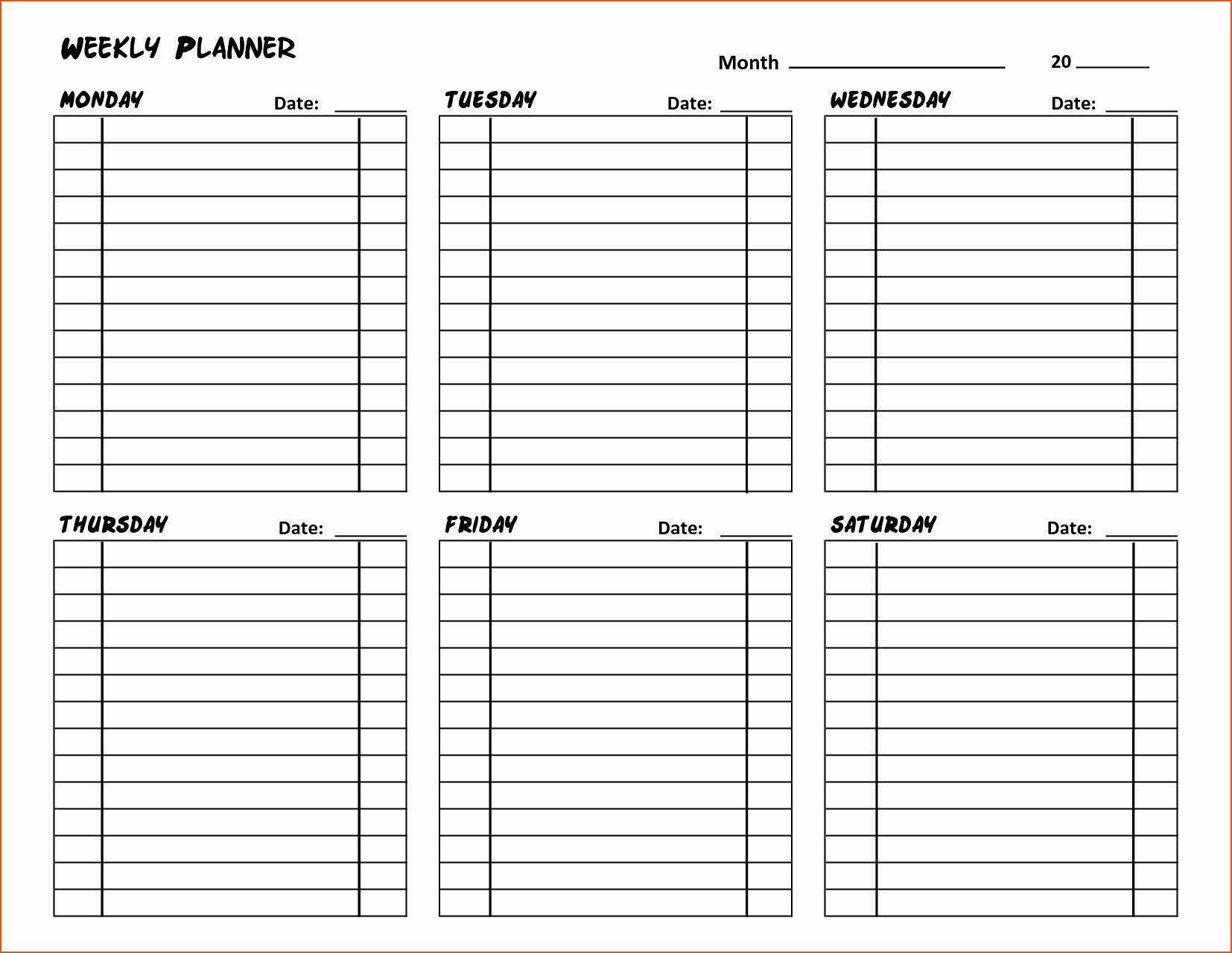 8 Day Planner Template Bookletemplate