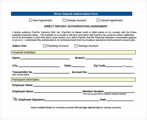 8 Direct Deposit Authorization forms Download for Free