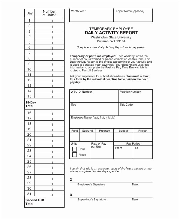 8 Employee Activity Report Templates Docs Word Pages