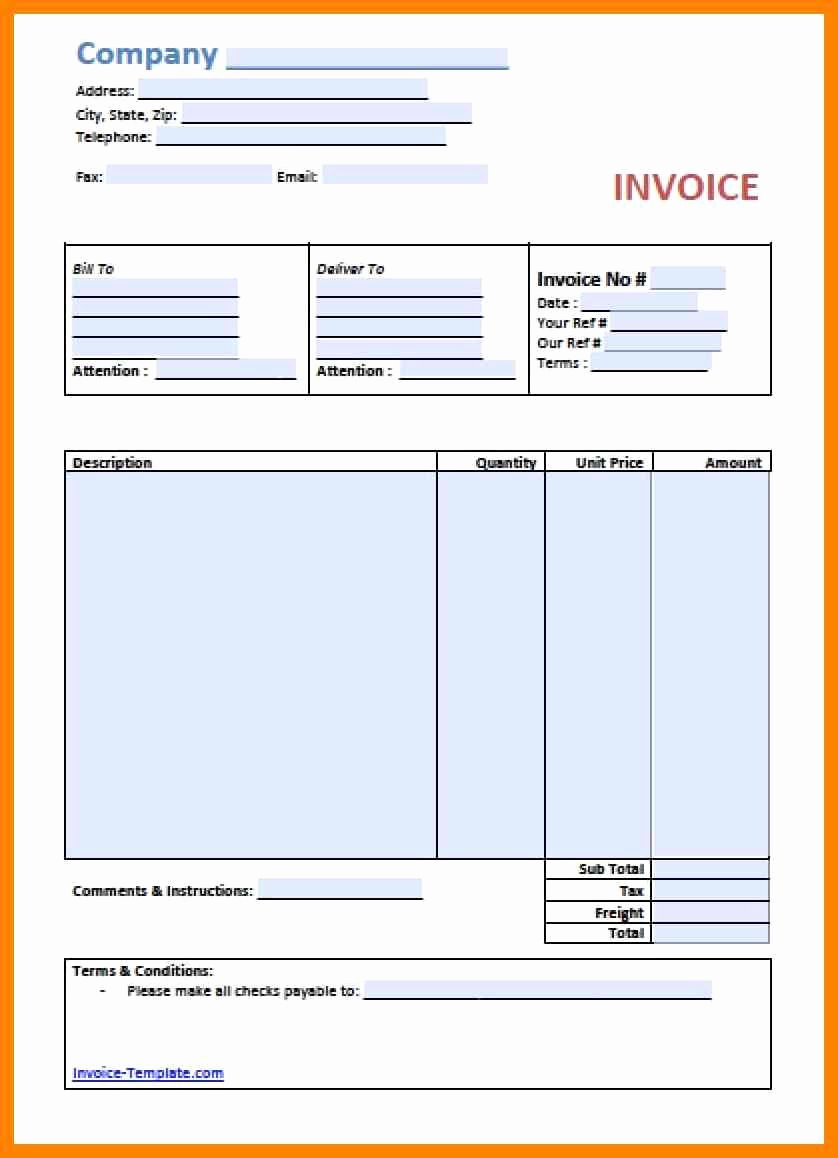 8 Free Printable Invoice Template Microsoft Word