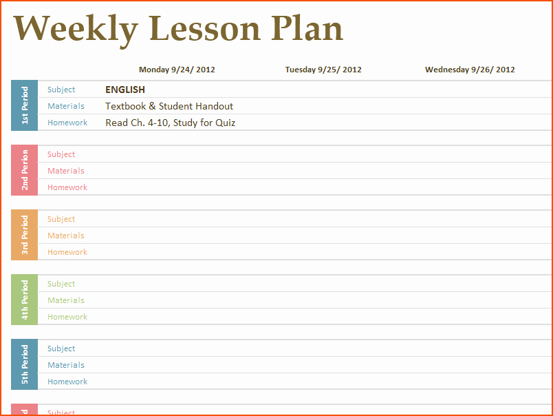 8 Free Printable Lesson Plan Template Bookletemplate