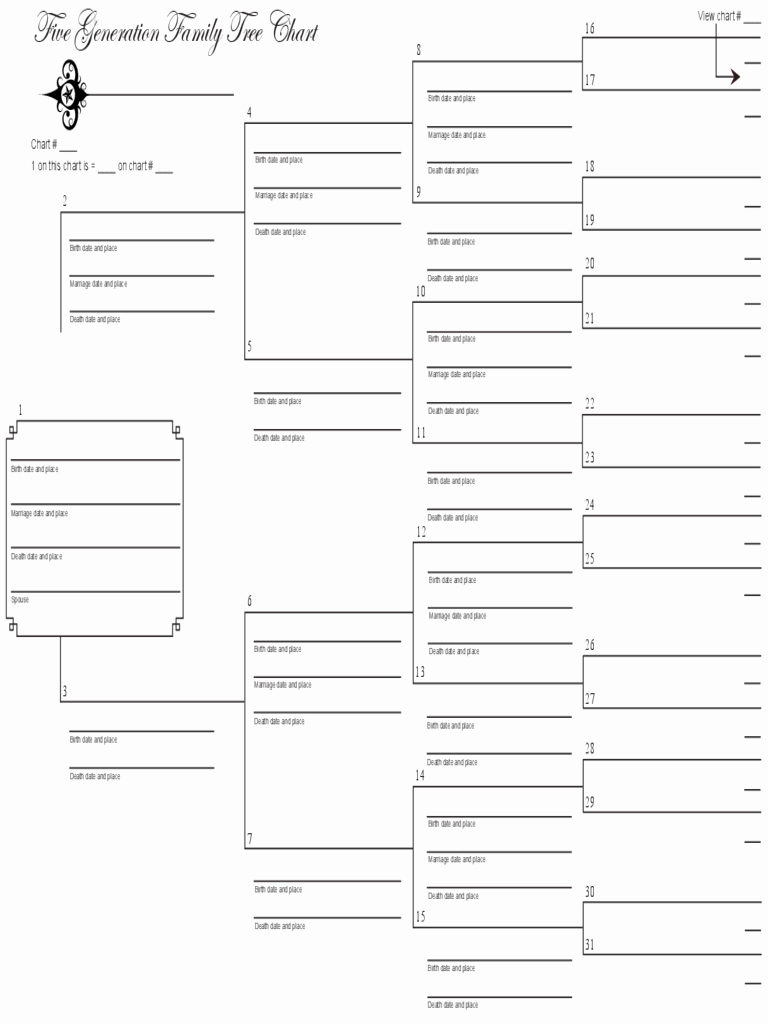 8 Generation Family Tree Template Excel Blank Seven