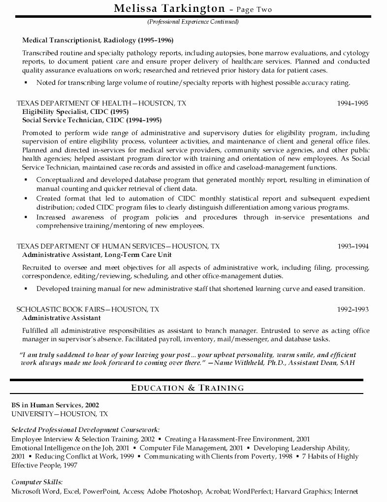 8 Health Resumes Examples