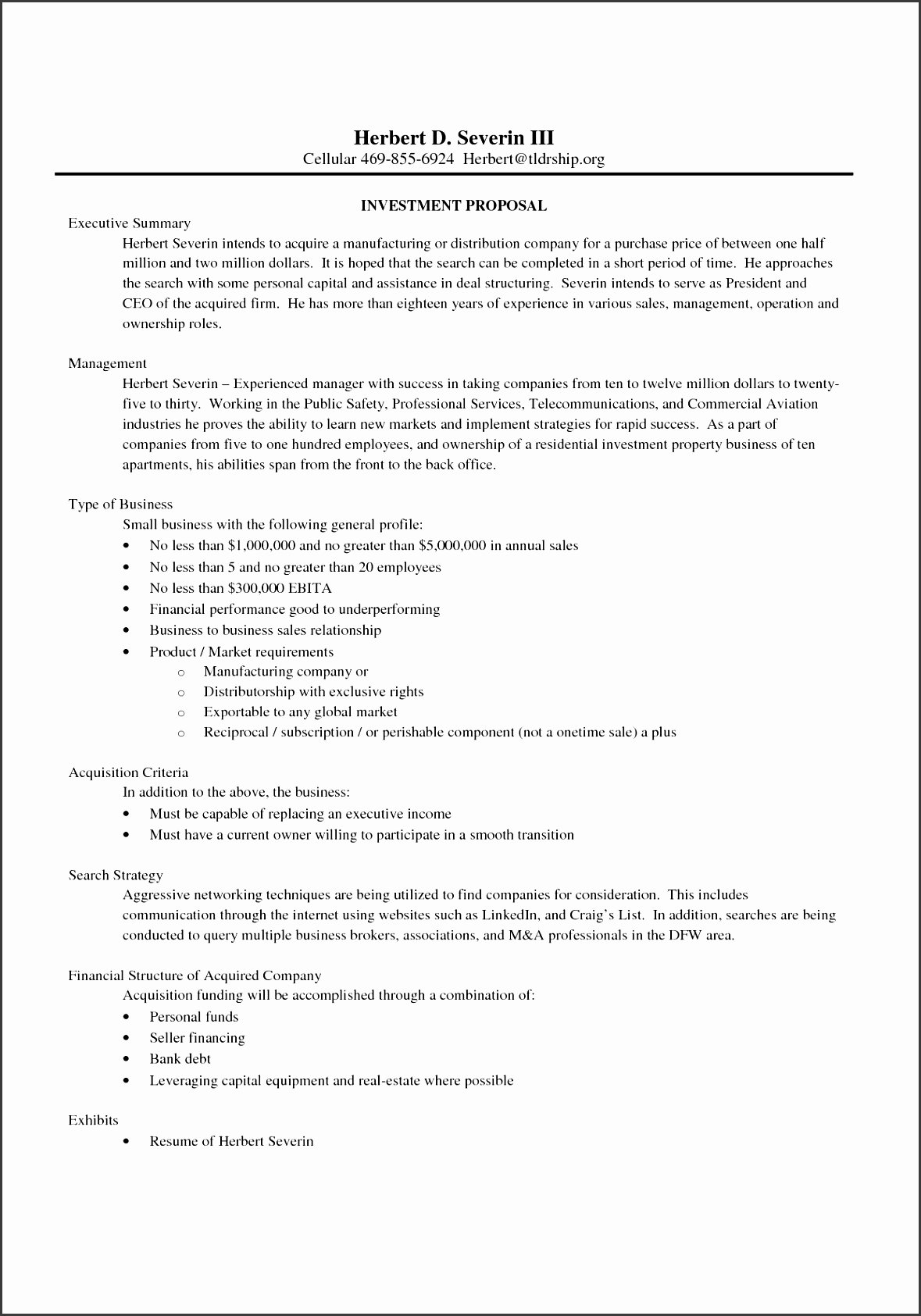 8 Investment Proposal Template Sampletemplatess