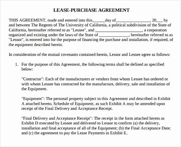 lease purchase agreement