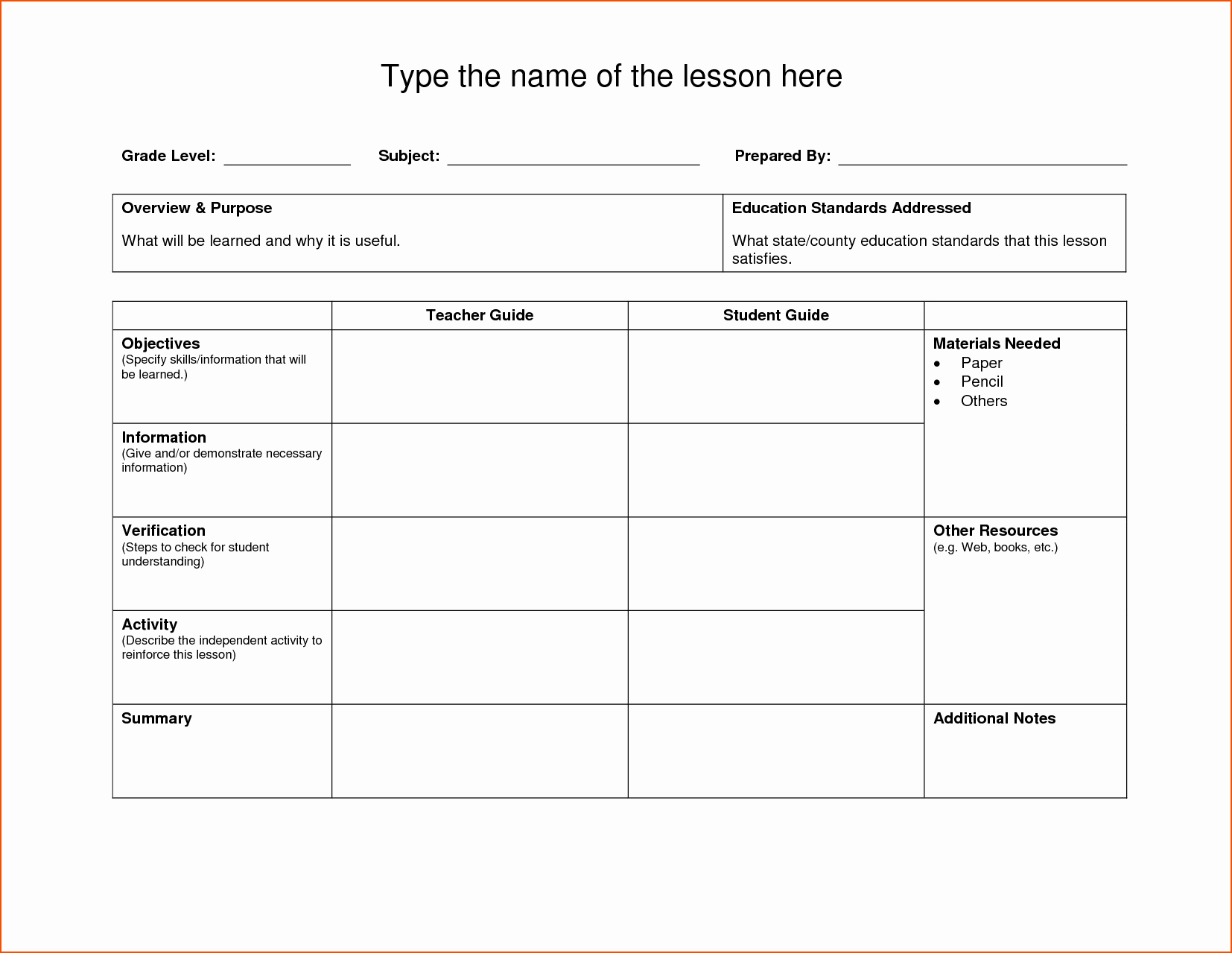 8 Lesson Plan Template Doc Bookletemplate