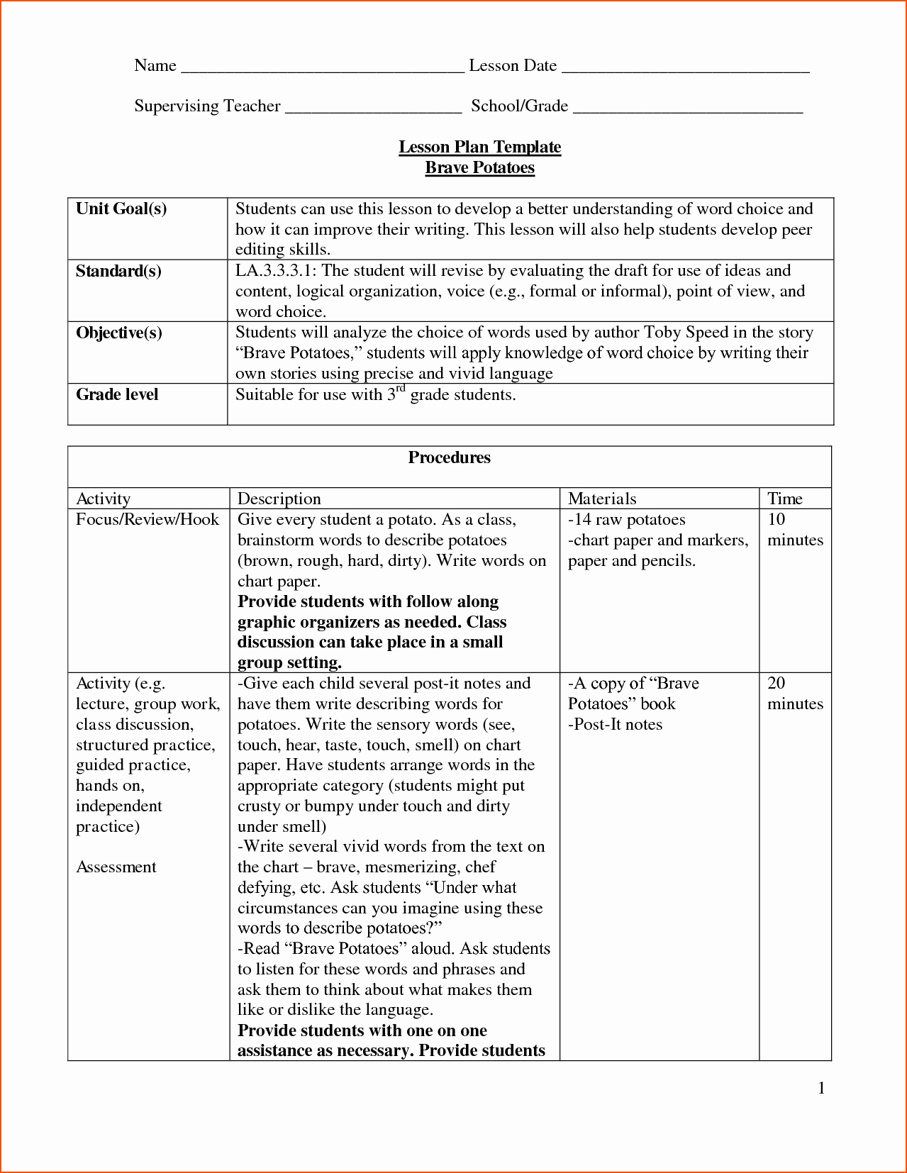 8 Lesson Plan Template Doc Bookletemplate