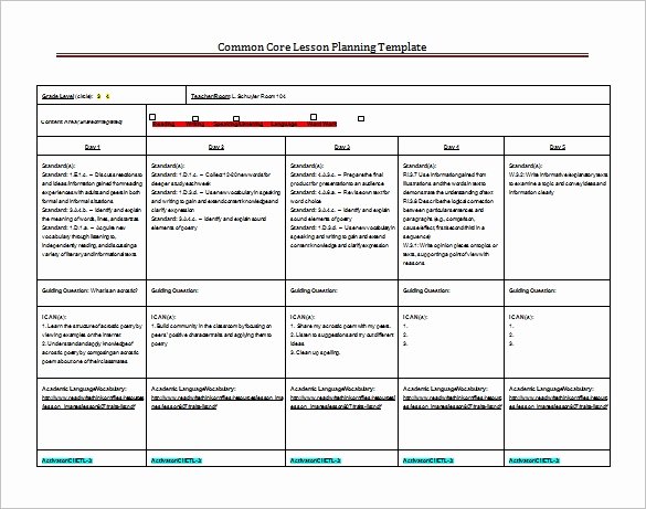 8 Lesson Plan Templates – Free Sample Example format