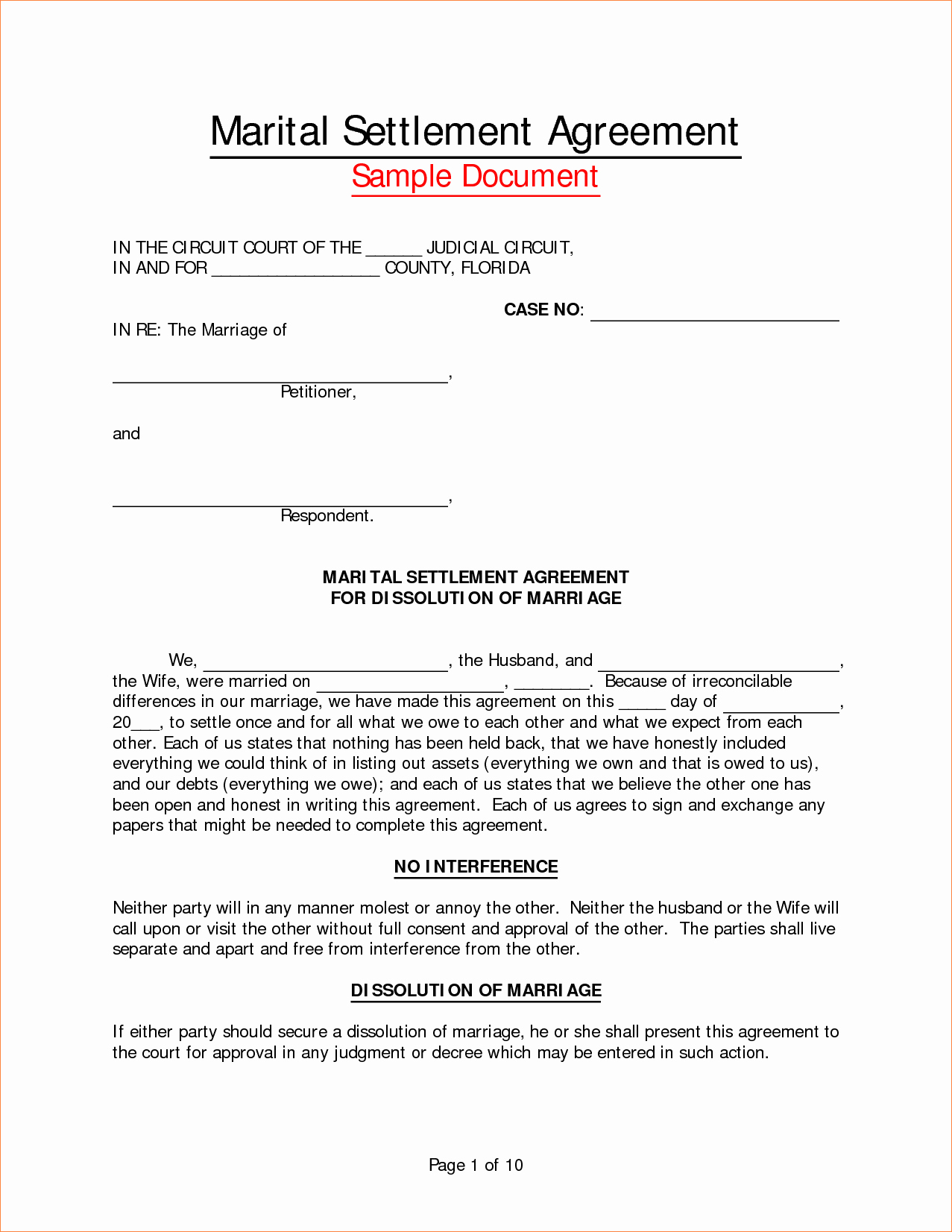 8 Marriage Separation Agreement Templatereport Template