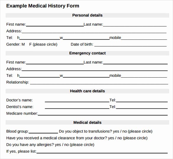 medical history form